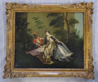 Ecole Française XVIIIe/ XIX°
Scène galante
Huile...