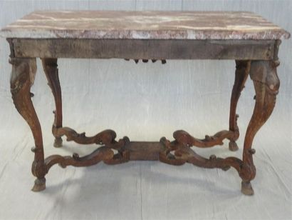 Table à gibier en chêne sculpté formant console,...