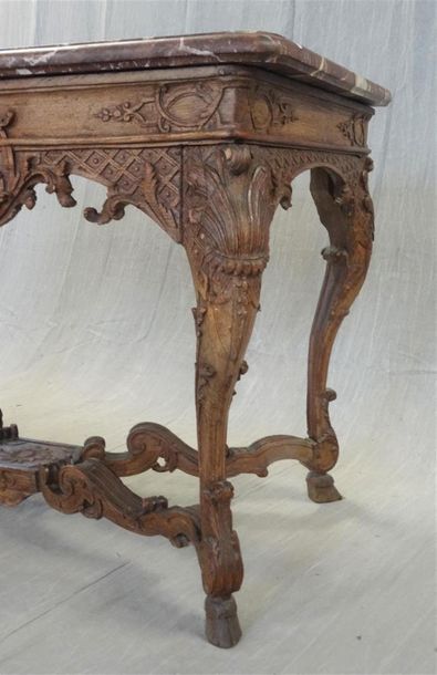 Table à gibier en chêne sculpté formant console,...