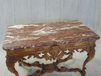 Table à gibier en chêne sculpté formant console,...