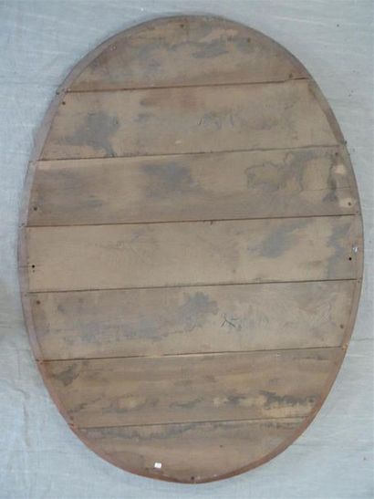 Grand cadre ovale en bois sculpté XVIII°...