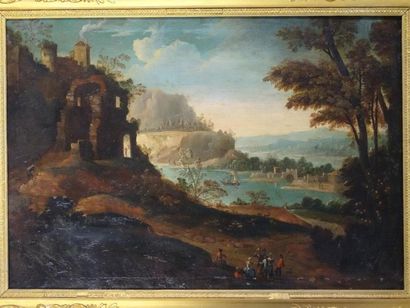 Ecole italienne fin XVIII°
Paysage animé
huile...