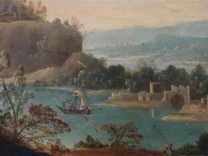 Ecole italienne fin XVIII°
Paysage animé
huile...