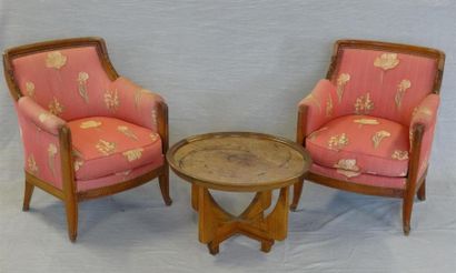 Maison MAJORELLE Nancy - 
Salon en noyer,...