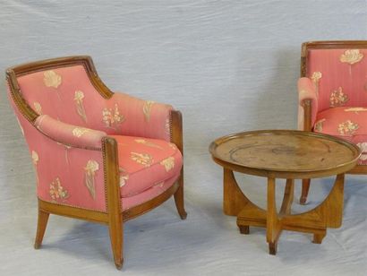 Maison MAJORELLE Nancy - 
Salon en noyer,...