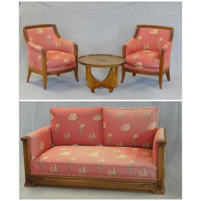 Maison MAJORELLE Nancy - 
Salon en noyer,...