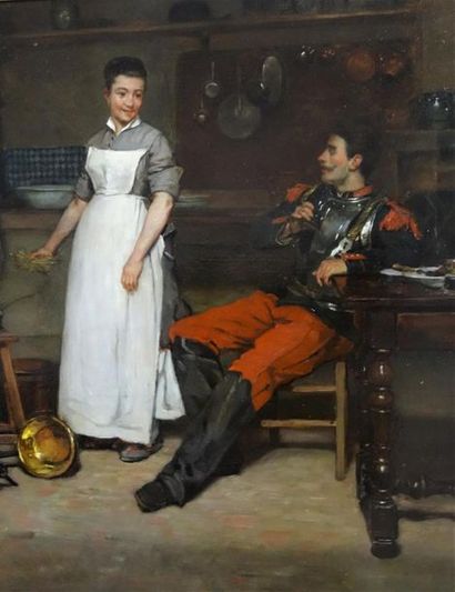 Antoine Jean BAIL (1830-1918) -
Scène d'interieur
Huile...