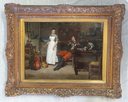 Antoine Jean BAIL (1830-1918) -
Scène d'interieur
Huile...