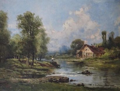 Théodore LÉVIGNE (1848-1912)
Pêcheur au bord...