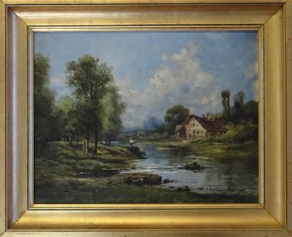 Théodore LÉVIGNE (1848-1912)
Pêcheur au bord...