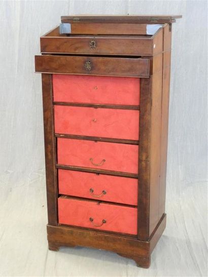 Pupitre cartonnier, en placage d'acajou
XIX°...