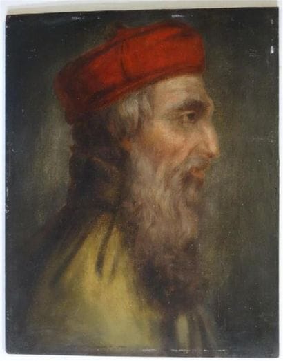 Ecole française XIX° siècle 
Portrait d'homme...