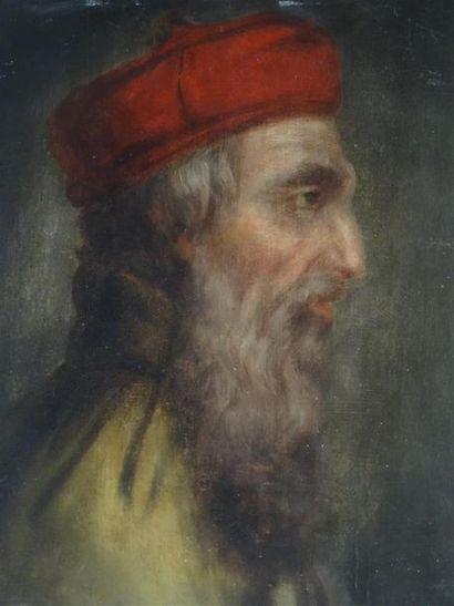 Ecole française XIX° siècle 
Portrait d'homme...