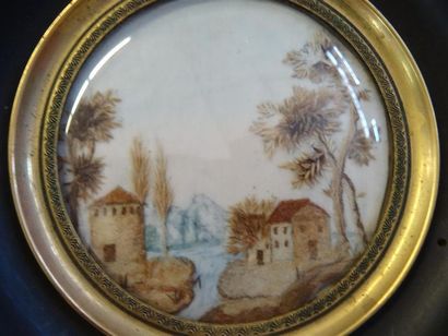 Ecole Française XIX°
Paysages 
Paire de miniatures...
