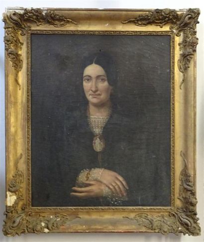Ecole Française XIX°
Portrait de femme
Huile...