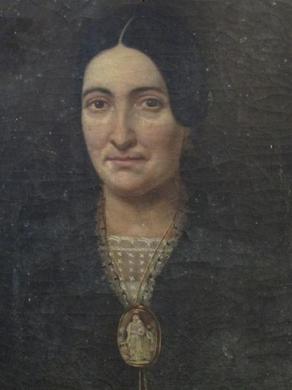 Ecole Française XIX°
Portrait de femme
Huile...