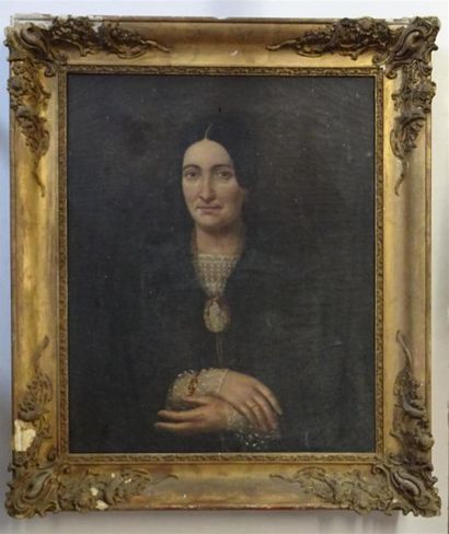 Ecole Française XIX°
Portrait de femme
Huile...