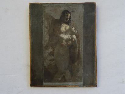 Ecole française XIX°
Etude de Couple 
huile...