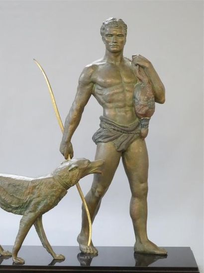 Jean DE RONCOURT (XIX-XX)
Chasseur et chien.
Epreuve...
