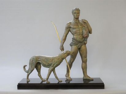 Jean DE RONCOURT (XIX-XX)
Chasseur et chien.
Epreuve...