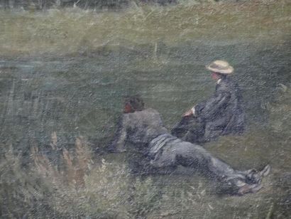 Ecole française fin XIXe : Les pêcheurs,...