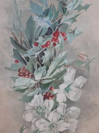 Ecole française vers 1900 
Fleurs d'hiver...