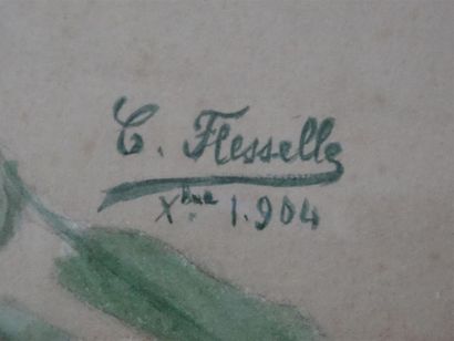 Ecole française vers 1900 
Fleurs d'hiver...
