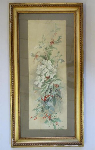 Ecole française vers 1900 
Fleurs d'hiver...
