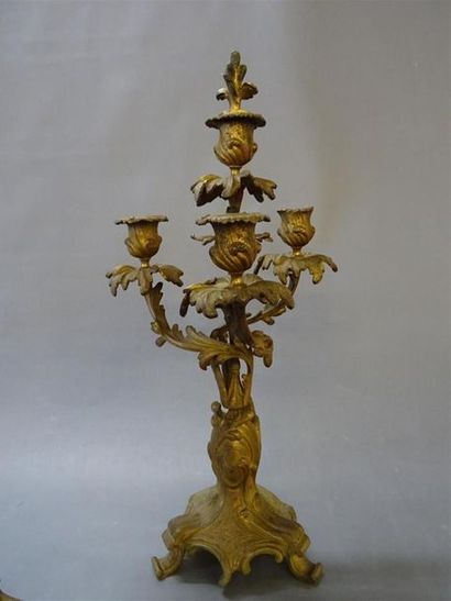Garniture de cheminée en bronze de style...