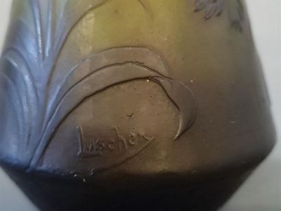 Vase en verre multicouche dégagé à l'acide...