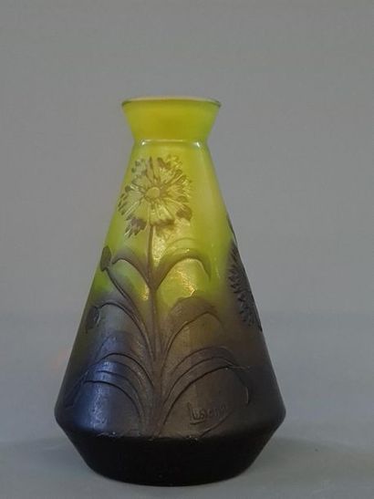 Vase en verre multicouche dégagé à l'acide...