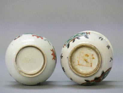 Deux vases en porcelaine de Chine à décor...