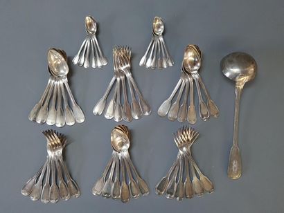 Ménagère de couverts en argent 925°/00, modèle...