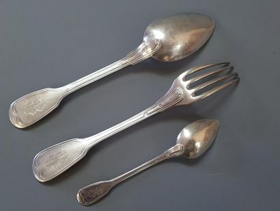 Ménagère de couverts en argent 925°/00, modèle...