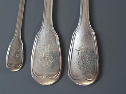 Ménagère de couverts en argent 925°/00, modèle...