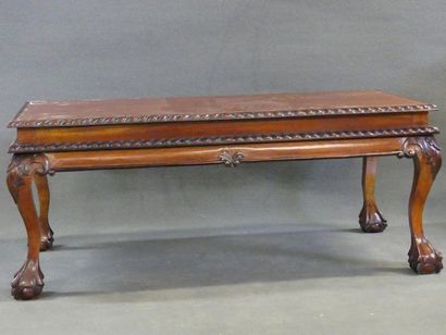 Table basse en bois teinté couleur acajou,...