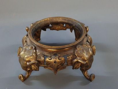 Bronze base with elephant head decoration....