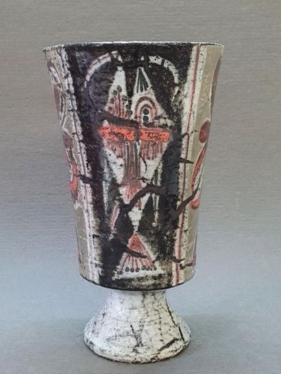 Jean DERVAL (1925-2010)
Grand vase aux poissons...