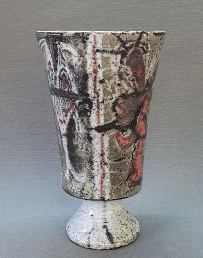 Jean DERVAL (1925-2010)
Grand vase aux poissons...