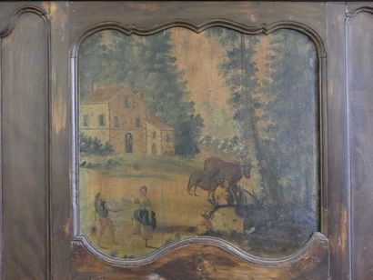 Moulded wooden trumeau, painted panel.
Louis...