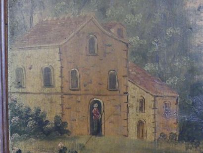 Moulded wooden trumeau, painted panel.
Louis...
