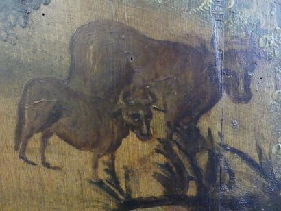 Moulded wooden trumeau, painted panel.
Louis...