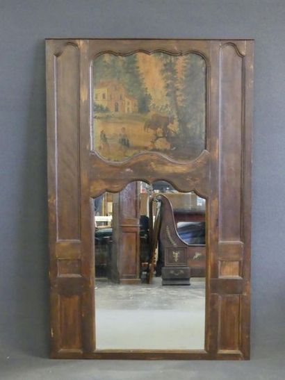 Moulded wooden trumeau, painted panel.
Louis...