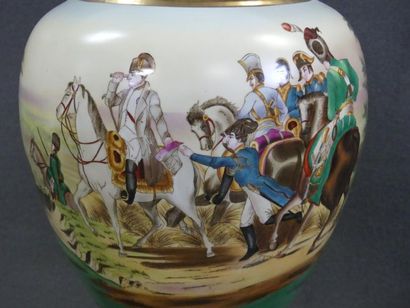 Pair of large covered porcelain spindle vases
Empire...