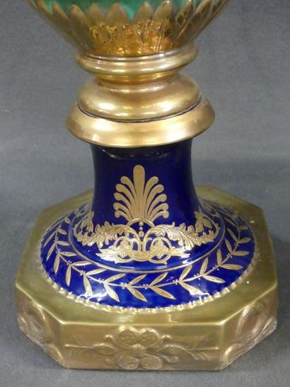 Pair of large covered porcelain spindle vases
Empire...