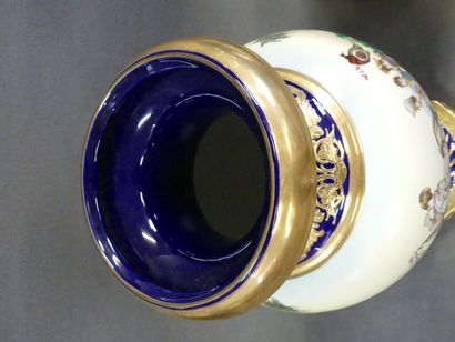 Pair of large covered porcelain spindle vases
Empire...