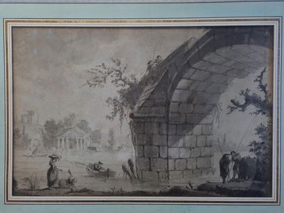 Ecole française XVIII°
Les pêcheurs
Dessin...