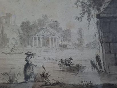 Ecole française XVIII°
Les pêcheurs
Dessin...
