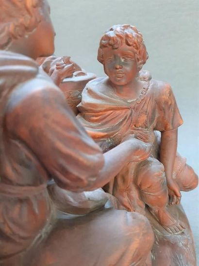 Goldscheider édition: 
Groupe en terre cuite...