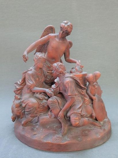 Goldscheider édition: 
Groupe en terre cuite...
